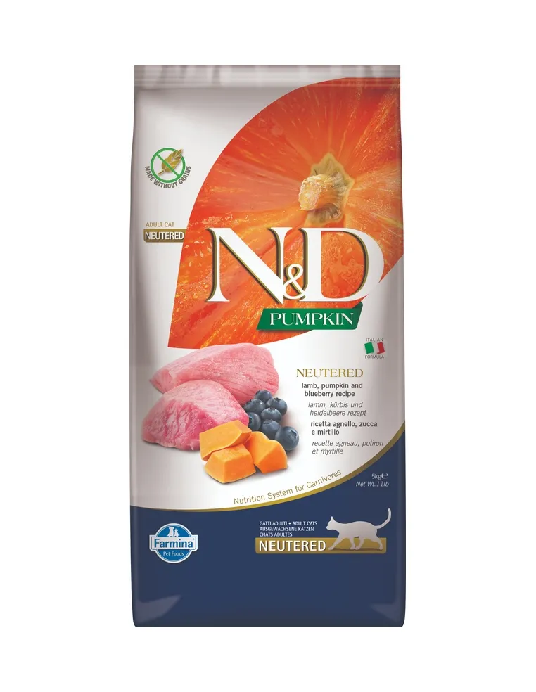 N&D Pumpkin Gatto Agnello Neut. 5 Kg