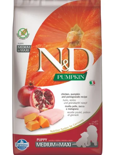 N&D Pumpkin Puppy Med/Max Pollo 2,5 Kg