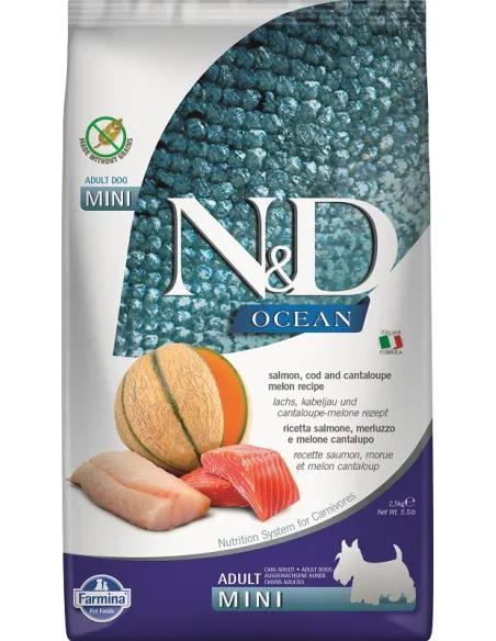 N&D Ocean Salmone Merluzzo Melone Mini 7 Kg
