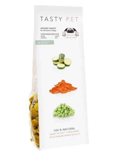 Tasty Pet Cane Natural Bio Biscuit Vege Tarian Vegan 80 Gr