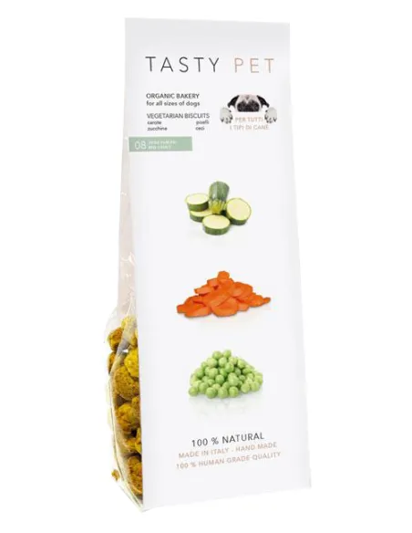 Tasty Pet Cane Natural Bio Biscuit Vege Tarian Vegan 80 Gr