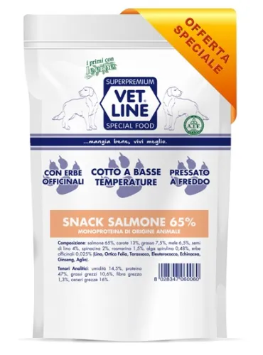 Vet Line Snack Cane Salmone 80 Gr