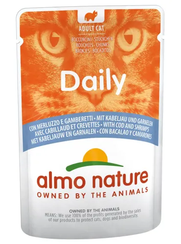 Almo Cat Daily Menu 70 Gr Merluzzo E Gamberetti
