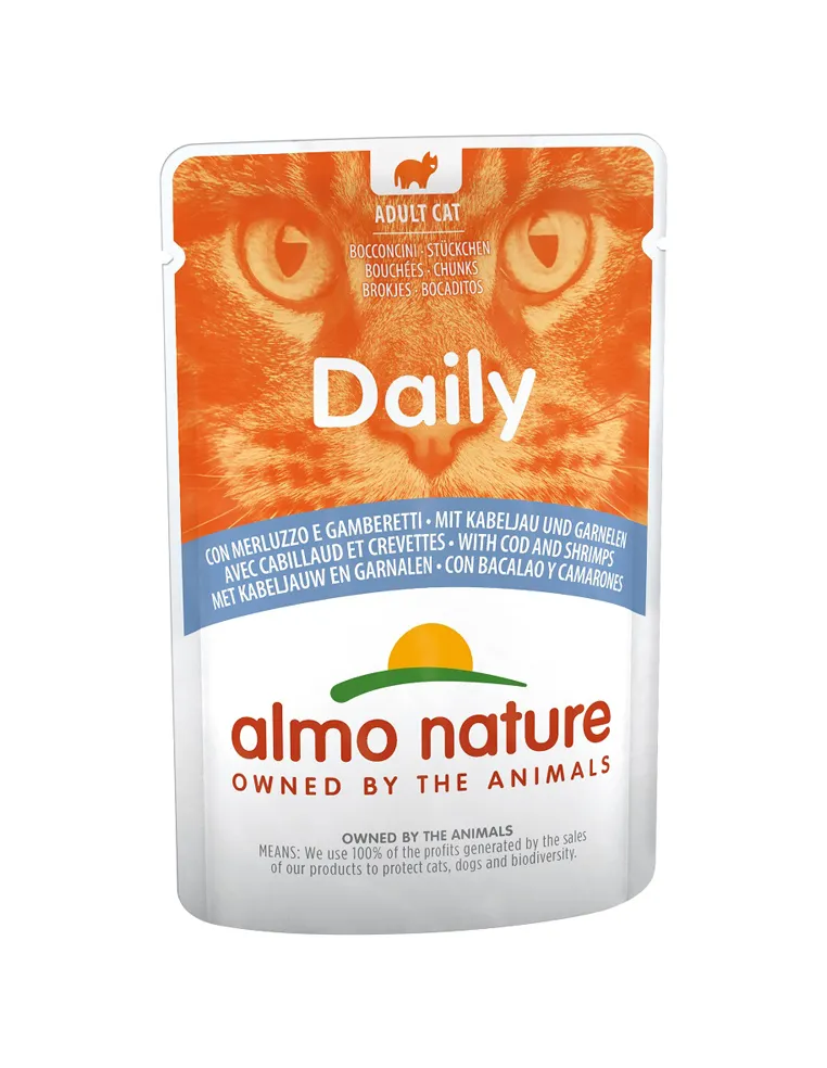 Almo Cat Daily Menu 70 Gr Merluzzo E Gamberetti
