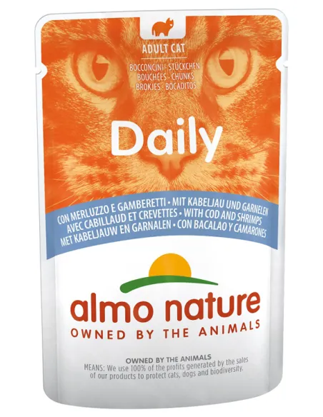 Almo Cat Daily Menu 70 Gr Merluzzo E Gamberetti