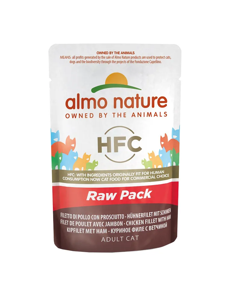 Almo Cat Raw Pack 55 Gr Filetto Di Pollo E Prosciutto