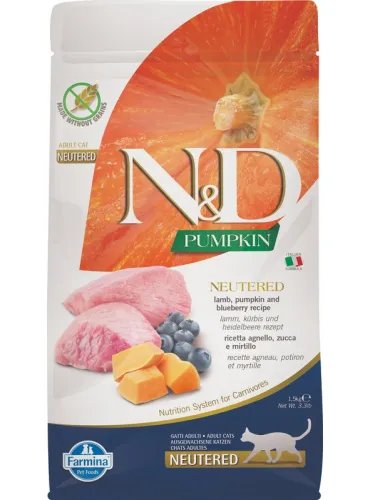 N&D Pumpkin Gatto Agnello Neut. 1,5 Kg