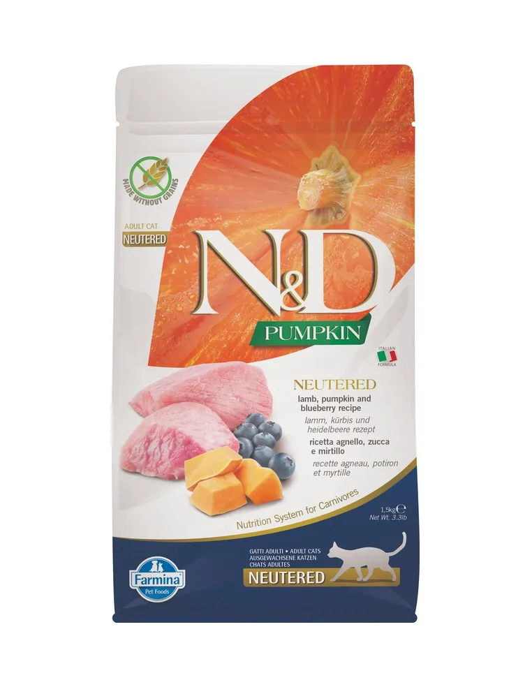 N&D Pumpkin Gatto Agnello Neut. 1,5 Kg