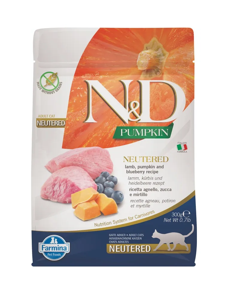 N&D Pumpkin Gatto Agnello Neut. 300gr