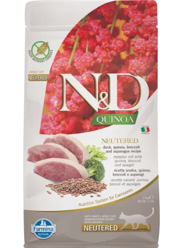 N&D Quinoa Cat Duck Asparagi Neutered 1,5kg