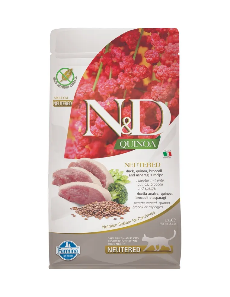 N&D Quinoa Cat Duck Asparagi Neutered 1,5kg