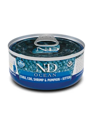 N&D Wet Cat Ocean Ton. Merl.Zucca Gamb70 Gr