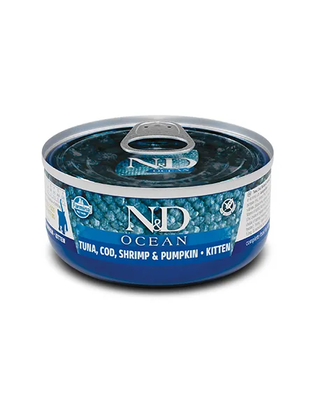 N&D Wet Cat Ocean Ton. Merl.Zucca Gamb70 Gr