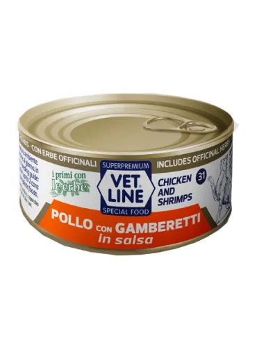 Vet Line Gatto Pollo E Gamberetti In Salsa 70 Gr