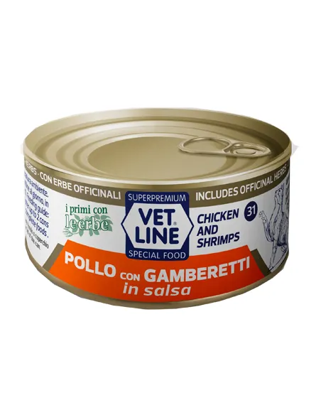 Vet Line Gatto Pollo E Gamberetti In Salsa 70 Gr Vet Line Gatto Pollo E Gamberetti In Salsa 70 Gr