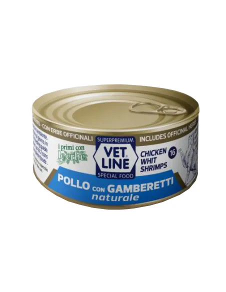 Vet Line Gatto Pollo E Gamberetti Naturale 70 Gr Vet Line Gatto Pollo E Gamberetti Naturale 70 Gr