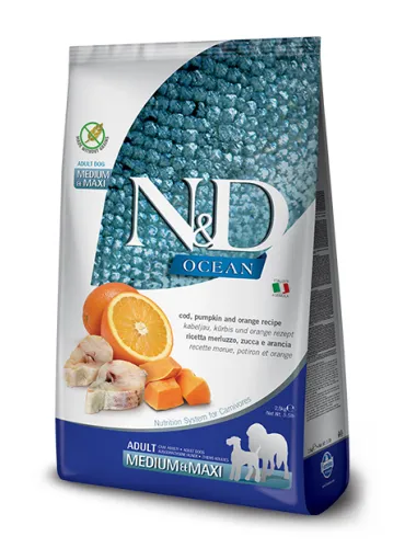 N&D Ocean Dog Pumpkin M/Max Merluzzo 2,5 Kg