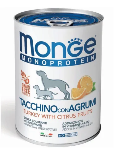 Monge Monoproteico Frut Tacchino Riso Agrumi 400gr