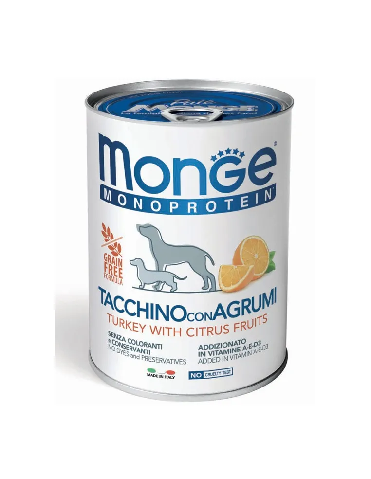 Monge Monoproteico Frut Tacchino Riso Agrumi 400gr