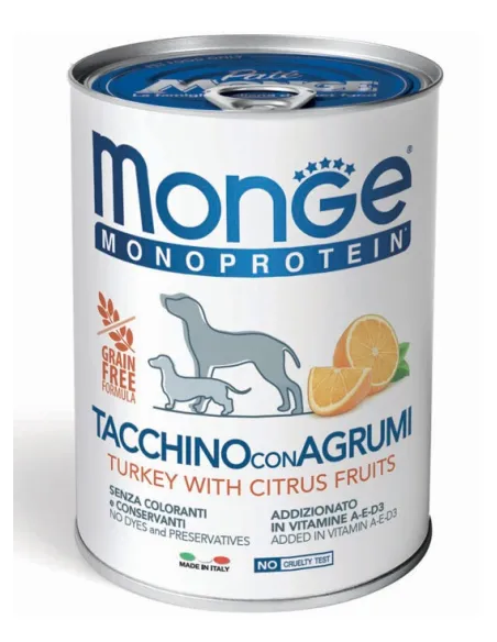 Monge Monoproteico Frut Tacchino Riso Agrumi 400gr