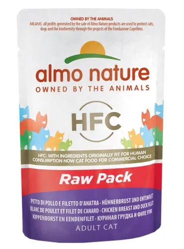 Almo Cat Raw Pack 55 Gr Petto Di Pollo E Filetto D'anatra