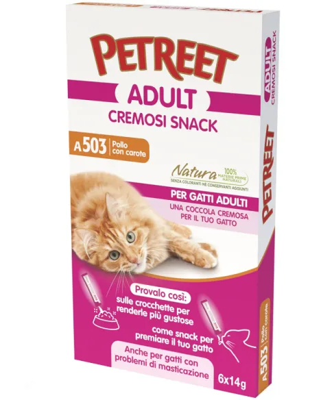 Petreet Cremosi Snack Pollo Carote 14g Petreet Cremosi Snack Pollo Carote 14g