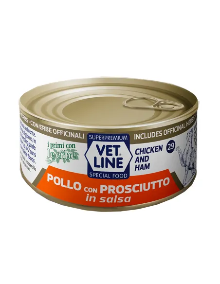 Vet Line Gatto Pollo E Prosciutto In Salsa 70 Gr Vet Line Gatto Pollo E Prosciutto In Salsa 70 Gr
