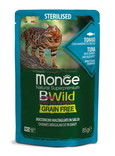 Monge Bwild Sterilised Tonno Gamberetti Ortaggi 85 Gr