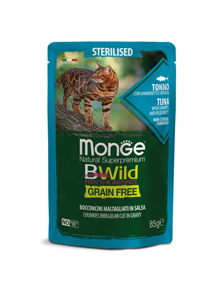 Monge Bwild Sterilised Tonno Gamberetti Ortaggi 85 Gr