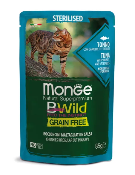 Monge Bwild Sterilised Tonno Gamberetti Ortaggi 85 Gr