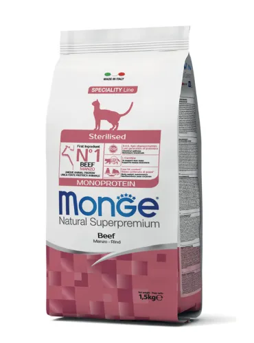 Monge Cat Nat Sterilised Manzo 1.5 kg