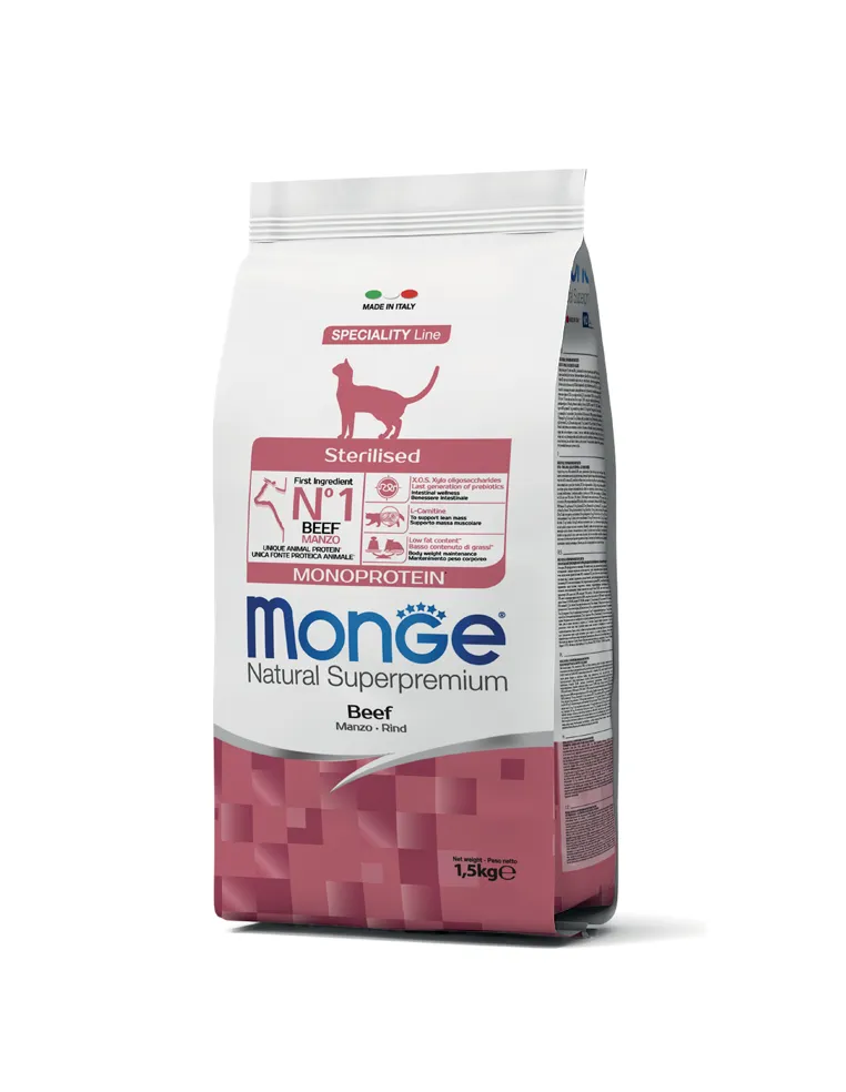 Monge Cat Nat Sterilised Manzo 1.5 kg