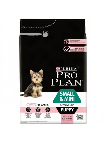 Purina proplan puppy small e mini sensitive skin optiderma 3 kg