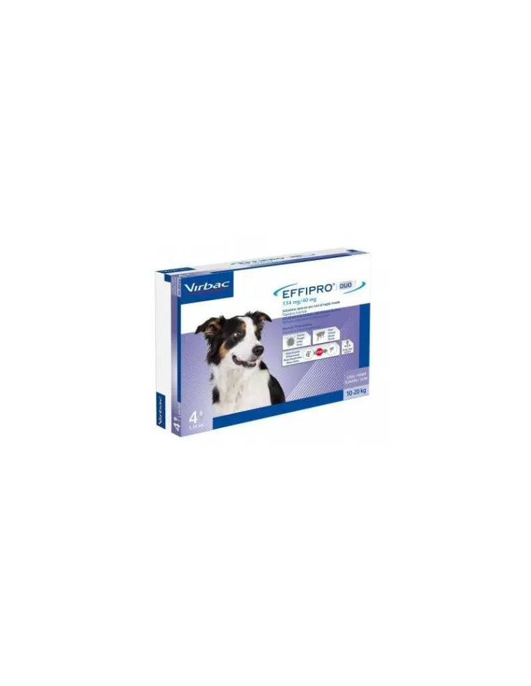 Effipro Duo per cani 10 - 20 Kg 4 pipette134 mg/40 mg