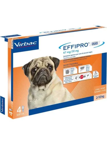 Effipro Duo per cani 2 - 10 Kg 4 pipette 67mg/20mg