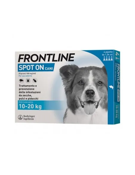 Frontline spot on cani medi 4 pipette 1,34 ml 10-20 kg Frontline spot on cani medi 4 pipette 1,34 ml 10-20 kg