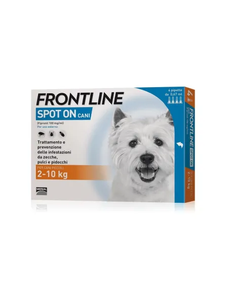 Frontline spot on cani piccoli 4 pipette 0,67 ml 2-10 kg