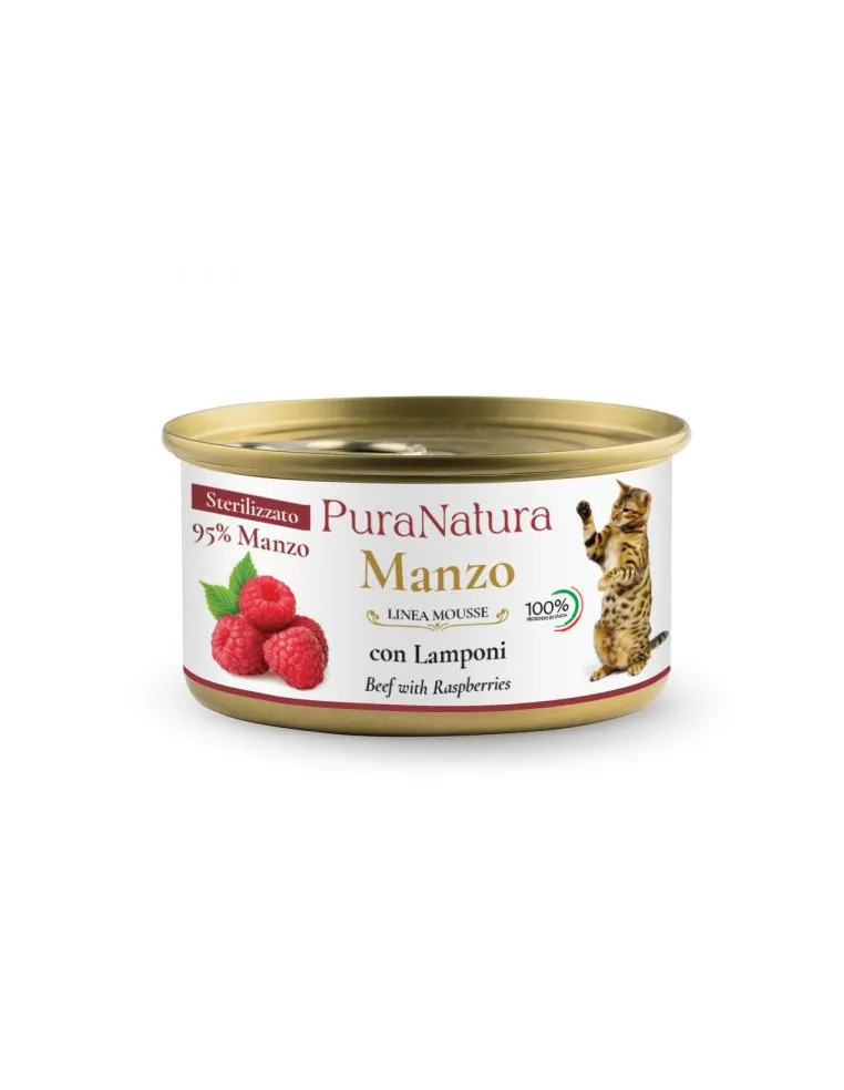 Pura Natura Gatto Steril Manzo-Lamponi 85 Gr