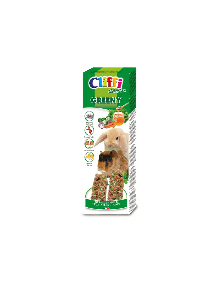 Cliffi sticks conigli - cavie con ortaggi e miele "greeny" 110 gr