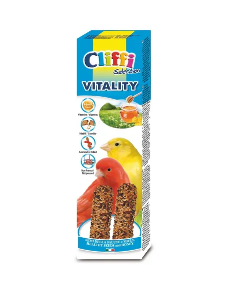 Cliffi sticks canarini con miele + semi salute "vitality" 60 gr Cliffi sticks canarini con miele + semi salute "vitality" 60 gr