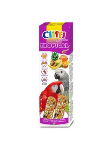 Cliffi sticks pappagalli con frutta tropicale e miele "tropical" 150 gr