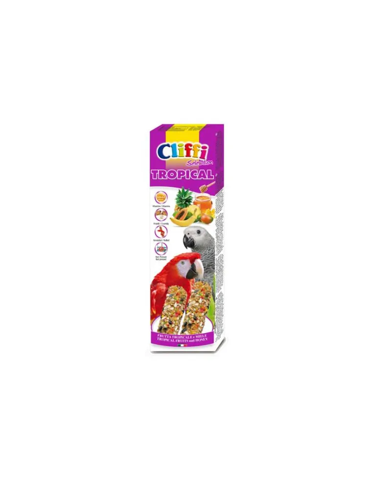 Cliffi sticks pappagalli con frutta tropicale e miele "tropical" 150 gr