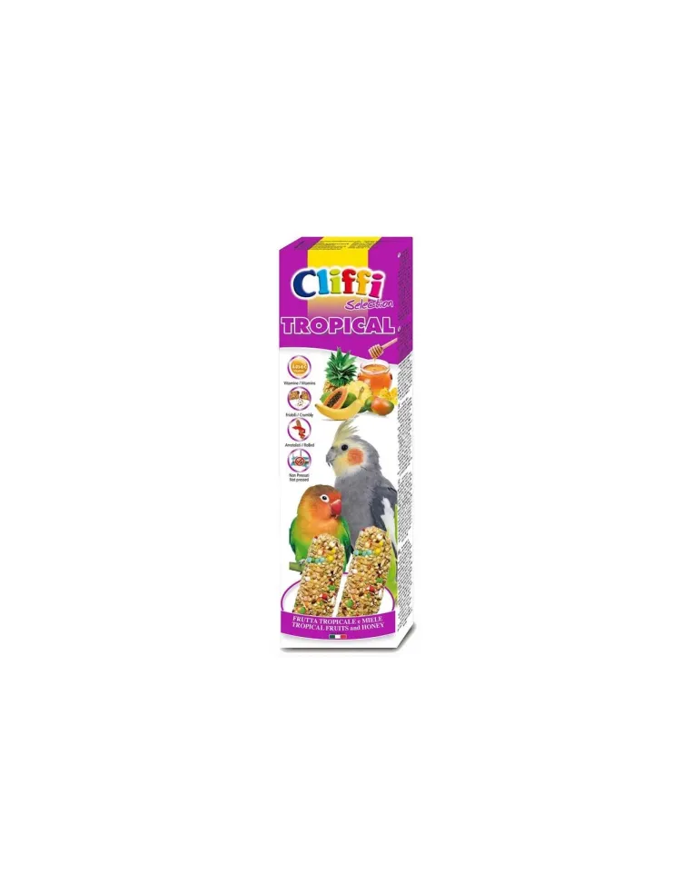 Cliffi sticks parrocchetti con frutta tropicale e miele "tropical" 150 gr