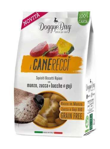 Doggyebag i canerecci manzo, zucca e bacche di goji 180 gr