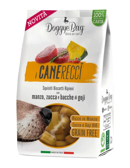 Doggyebag i canerecci manzo, zucca e bacche di goji 180 gr Doggyebag i canerecci manzo, zucca e bacche di goji 180 gr