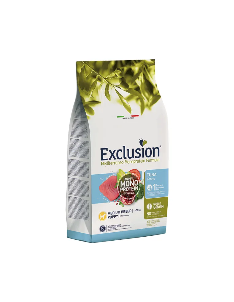 Exclusion Mediterraneo Puppy Tonno Medium 12 Kg