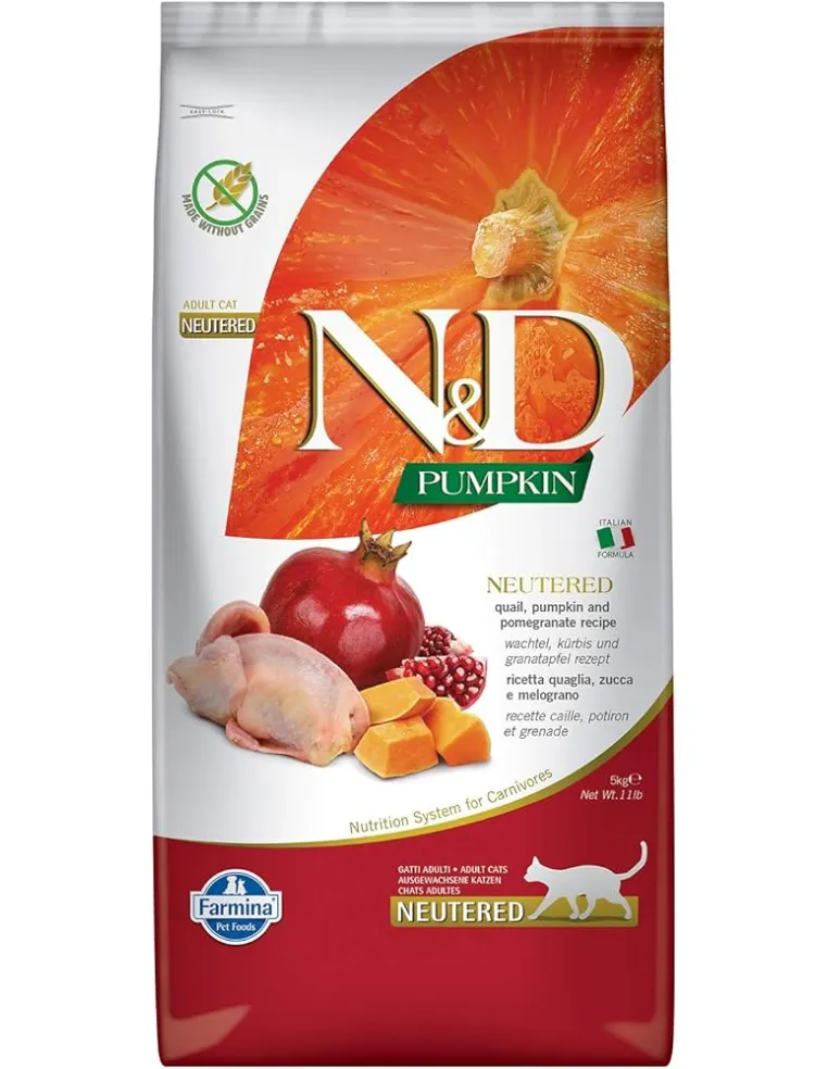 Farmina ned pumpkin gatto neutered quaglia zucca e melograno 5 kg