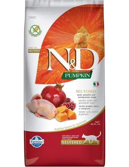 Farmina ned pumpkin gatto neutered quaglia zucca e melograno 5 kg