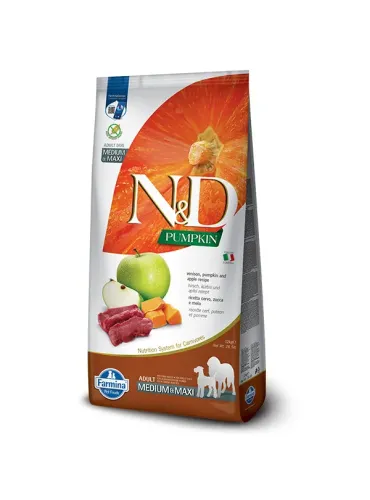 Farmina N&D Pumpkin Cervo Zucca e Melograno Cani Adulti Taglia Medio/Grande Sacco 12 Kg