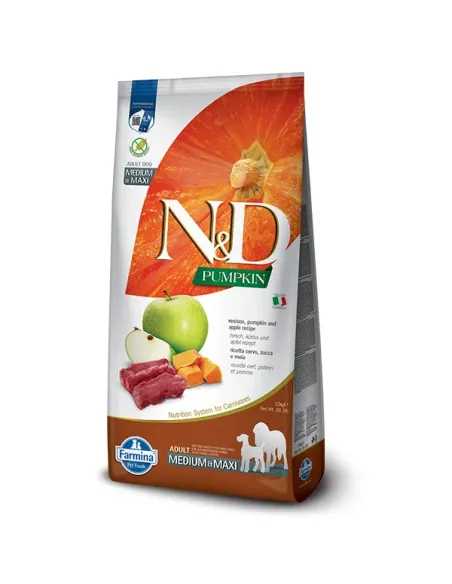 Farmina N&D Pumpkin Cervo Zucca e Melograno Cani Adulti Taglia Medio/Grande Sacco 12 Kg